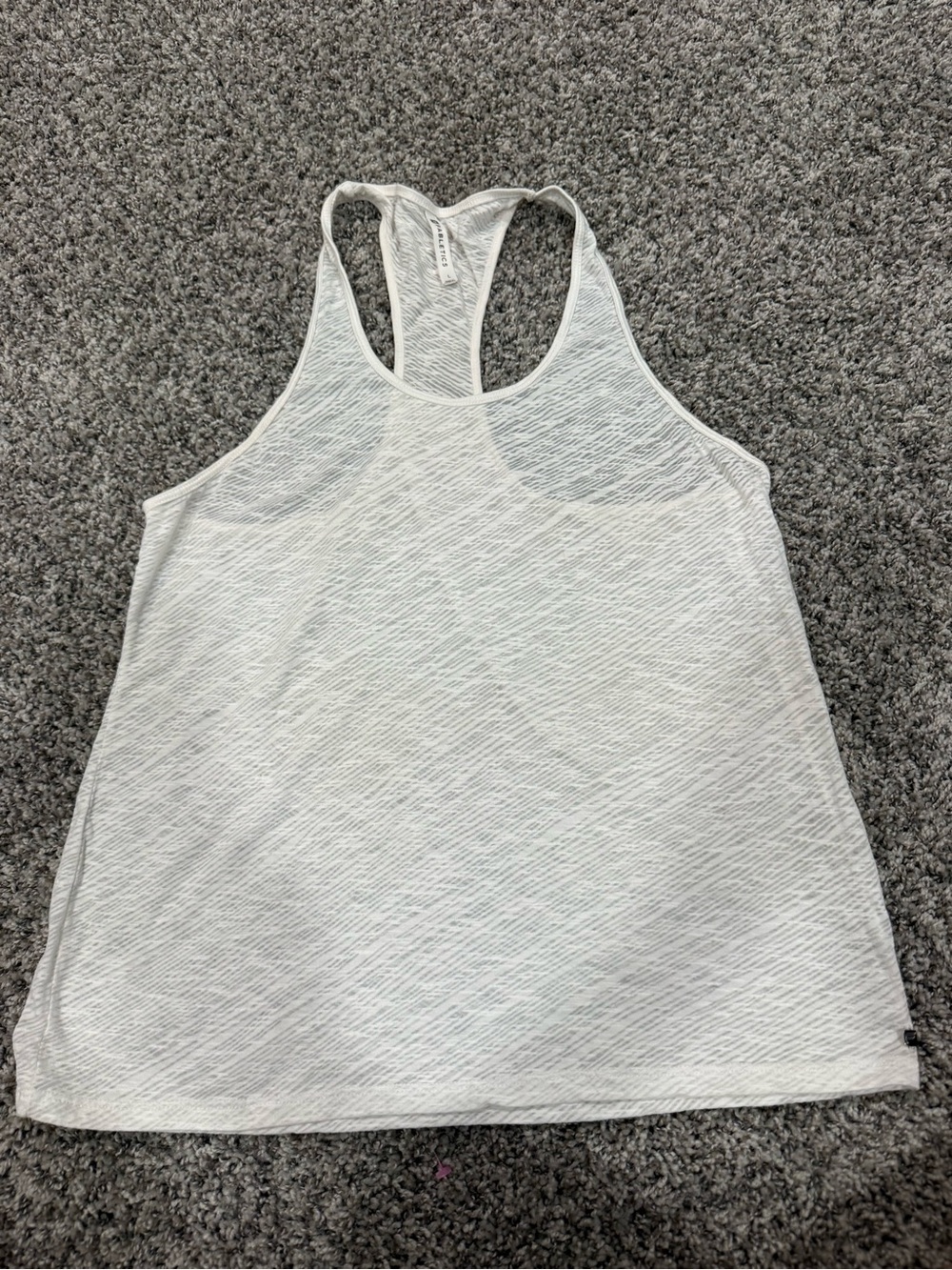 Fabletics White Heathered Racerback Tank sleeveless